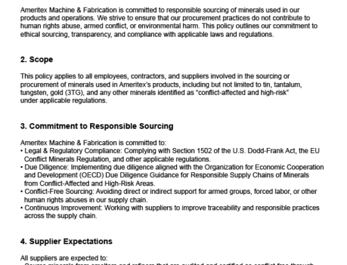 Responsible Minerals Sourcing Policy