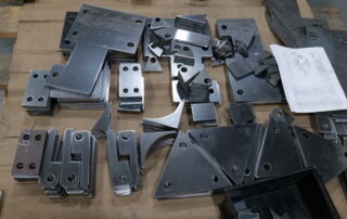 Metal nested parts that have been laser cut
